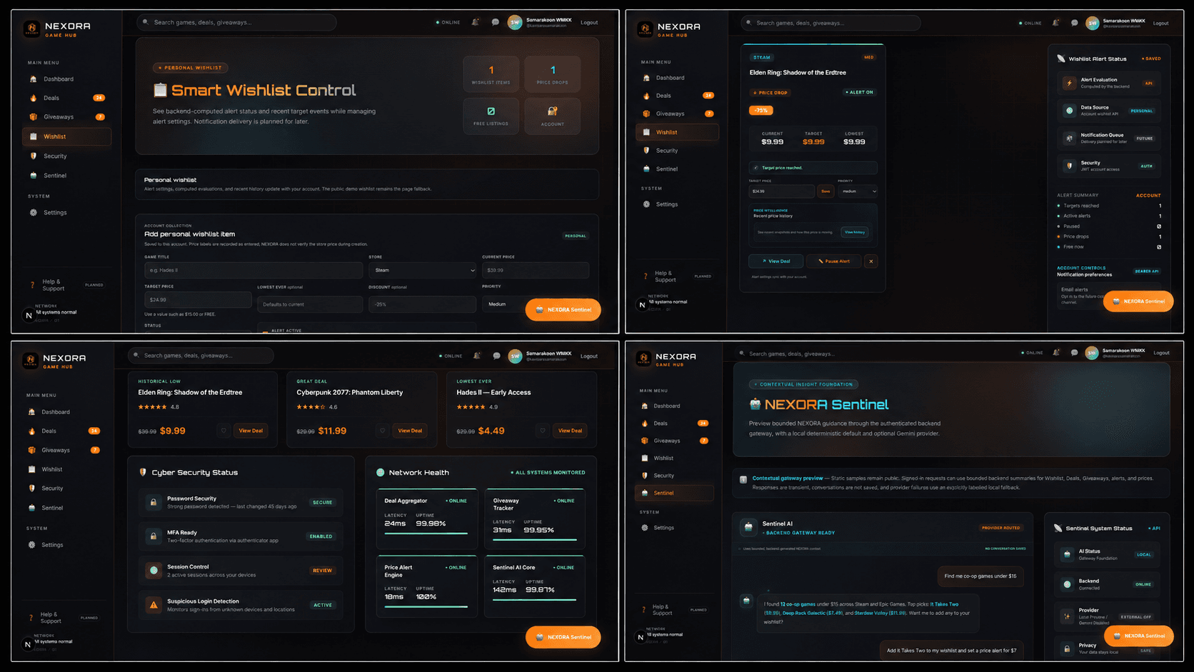 NEXORA deals and alert workflow showcase