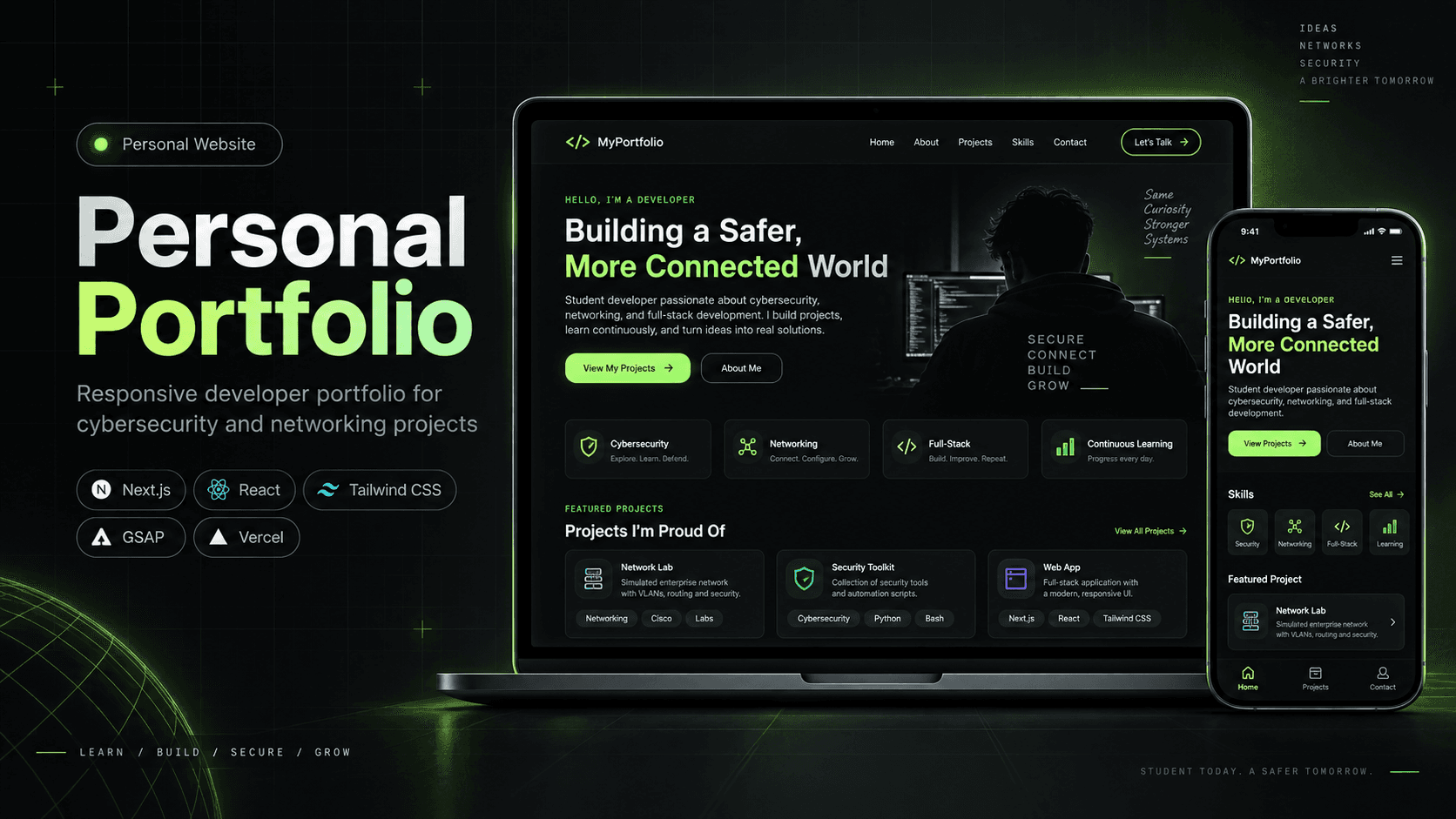 Personal portfolio website project cover